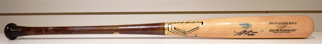 Justyn-Henry Malloy Game Used Autographed Bat