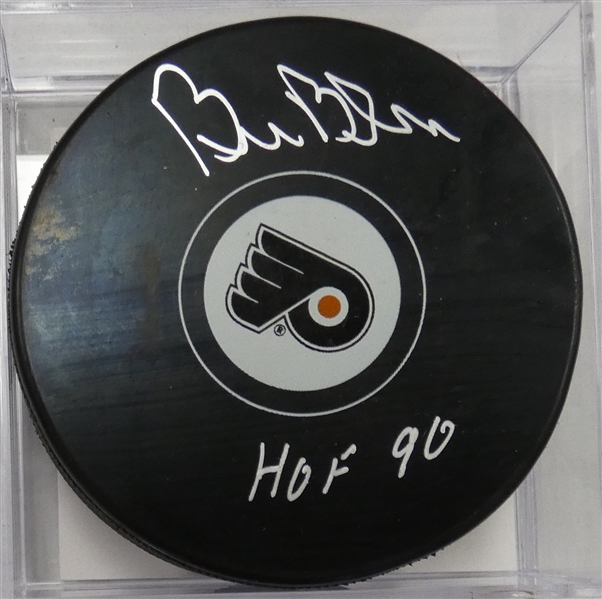 Bill Barber Autographed Flyers Puck w HOF