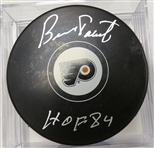 Bernie Parent Autographed Flyers Puck w HOF