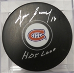 Denis Savard Autographed Canadiens Puck w HOF