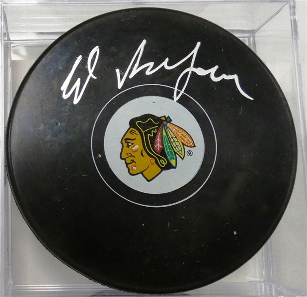 Ed Belfour Autographed Blackhawks Puck