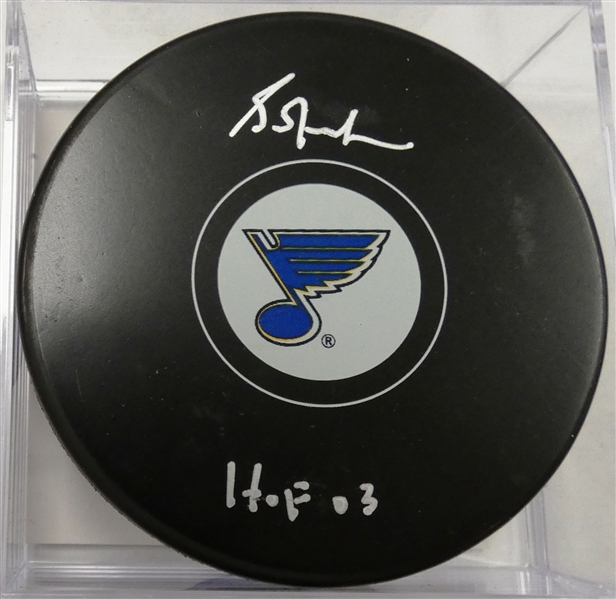 Grant Fuhr Autographed Blues Puck w/ HOF