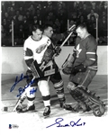 Gordie Howe & Johnny Bower Autographed 8x10
