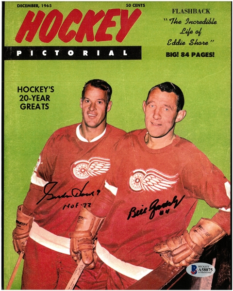 Gordie Howe & Bill Gadsby Autographed 8x10
