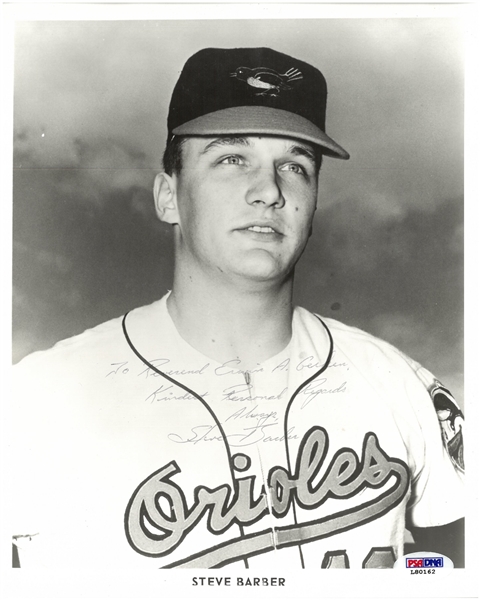 Steve Barber Autographed 8x10