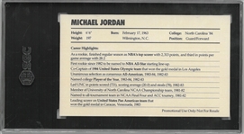 Michael Jordan 1985 Nike SGC 8 NM-MT Rookie Promo Card