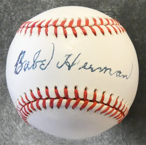Babe Herman Autographed Baseball