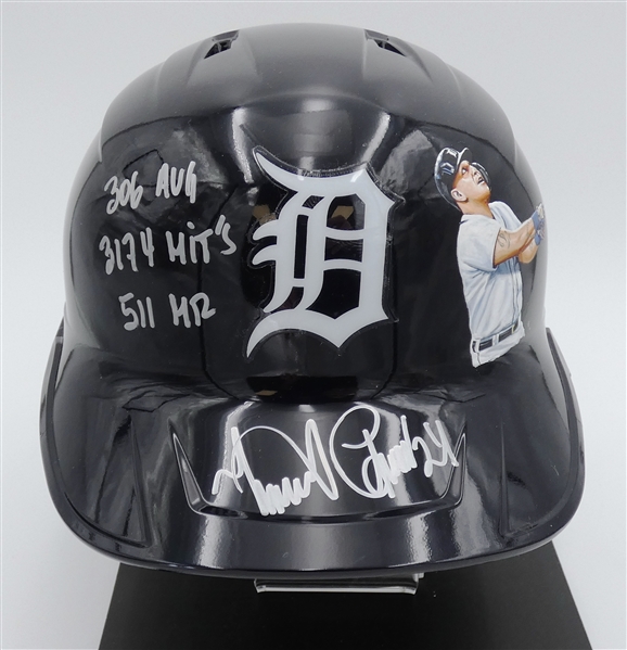 Miguel Cabrera Autographed Hand Painted Tigers Batting Helmet