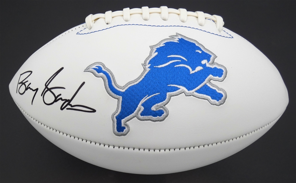 Barry Sanders Autographed Detroit Lions Football