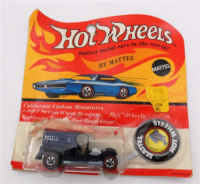 Hot Wheels Redline 1969 Paddy Wagon Car With Button On Original Card