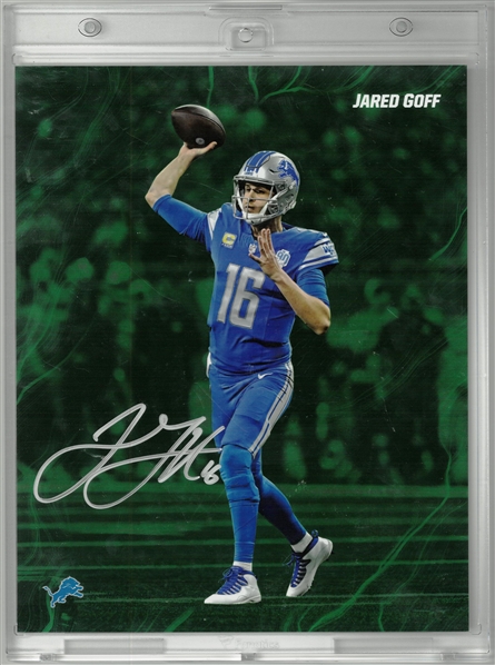 Jared Goff Autographed 2024 Fanatics Under Wraps Emanate Green