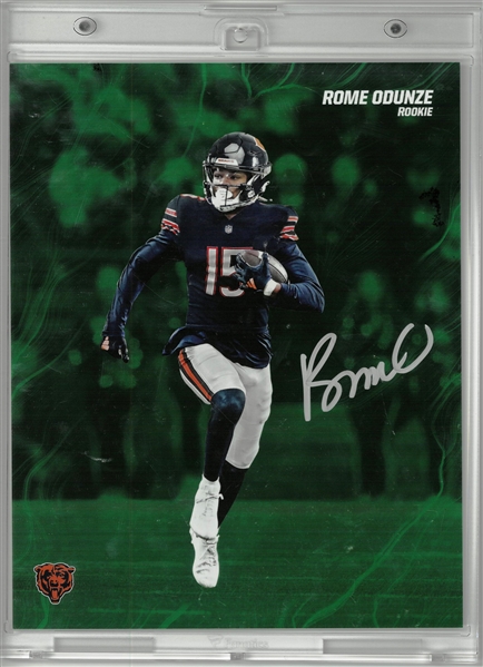 Rome Odunze Autographed 2024 Fanatics Under Wraps Emanate Green