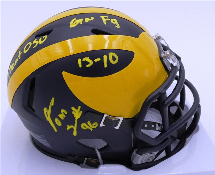 Dominic Zvada Autographed Michigan Mini Helmet