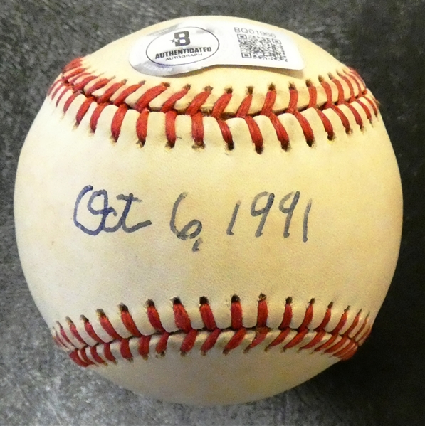 Ernie Harwell & Paul Carey Final Game Dated Autographed Baseball