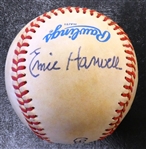 Ernie Harwell & Paul Carey Final Game Dated Autographed Baseball