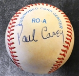 Ernie Harwell & Paul Carey Final Game Dated Autographed Baseball