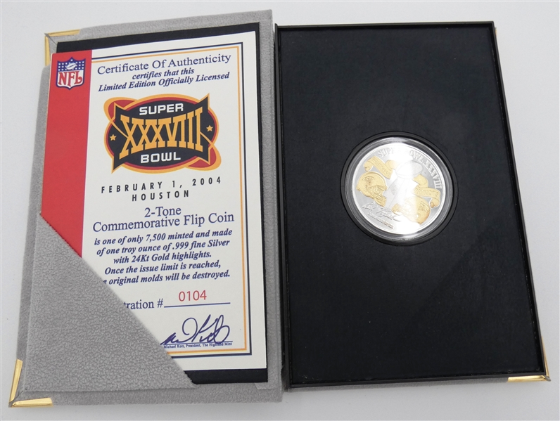 Super Bowl XXXVIII Silver Flip Coin