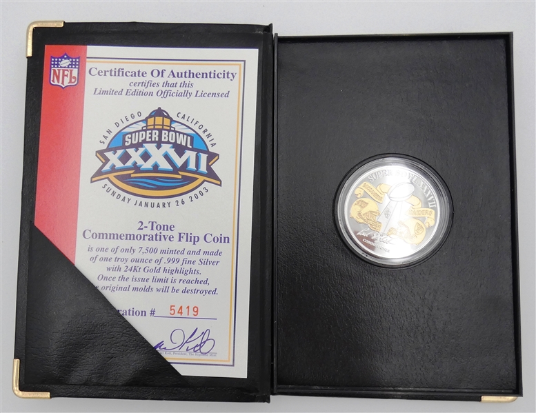 Super Bowl XXXVII Silver Flip Coin