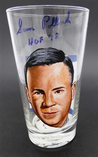 Sam Pollock Autographed Hand Painted Pint Glass