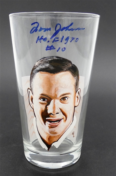 Tom Johnson Autographed Hand Painted Pint Glass