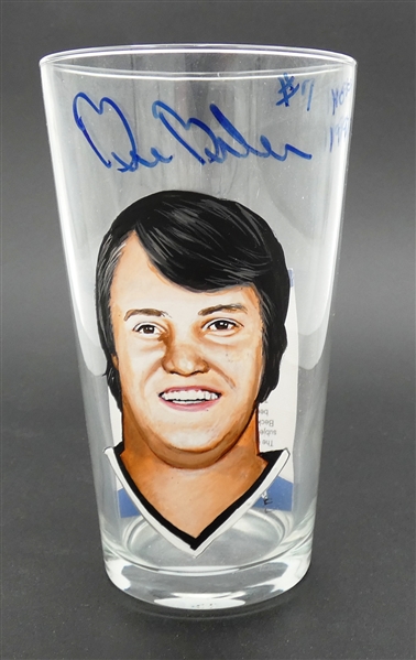 Bill Barber Autographed Hand Painted Pint Glass