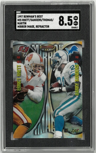 SGC 8.5 1997 Bowmans Best Mirror Image Refractor - Barry Sanders +3