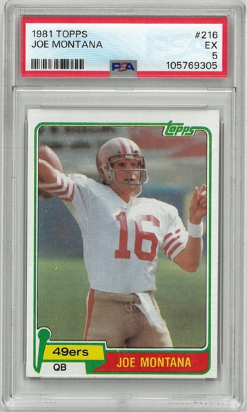 Joe Montana 1981 Topps Rookie Card PSA 5