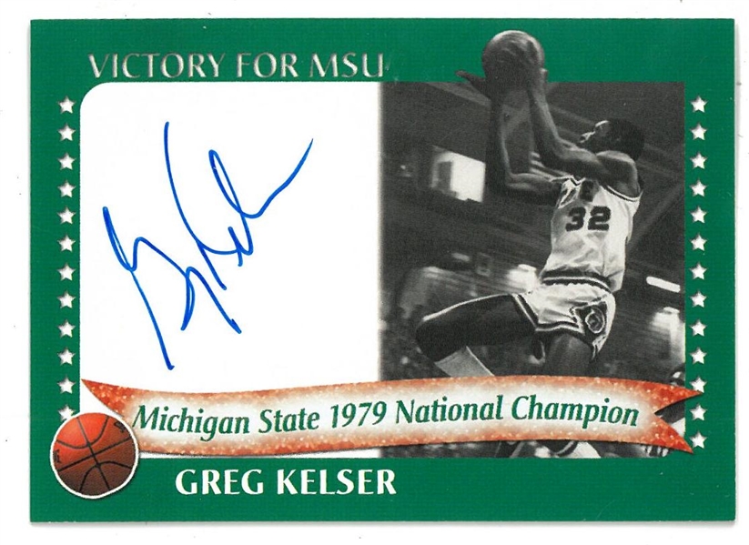 Greg Kelser Autographed MSU Card