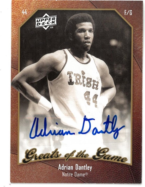 Adrian Dantley Autographed Upper Deck Greats of the Game