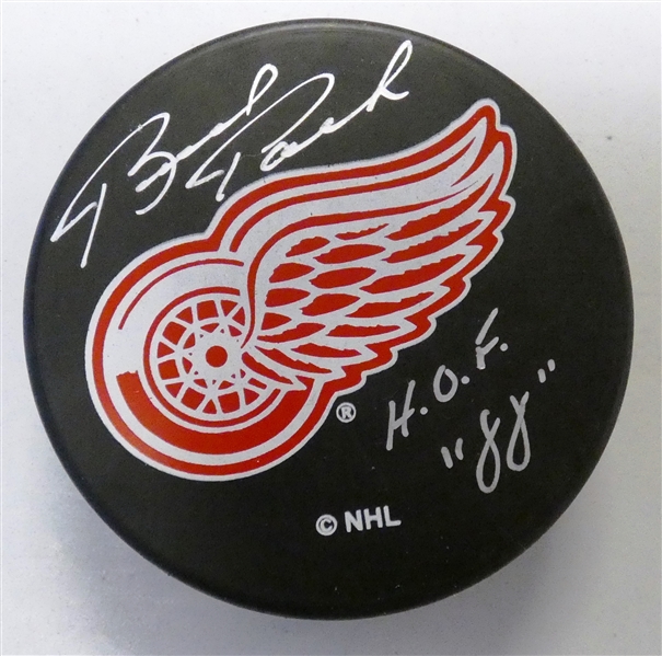 Brad Park Autographed Red Wings Puck