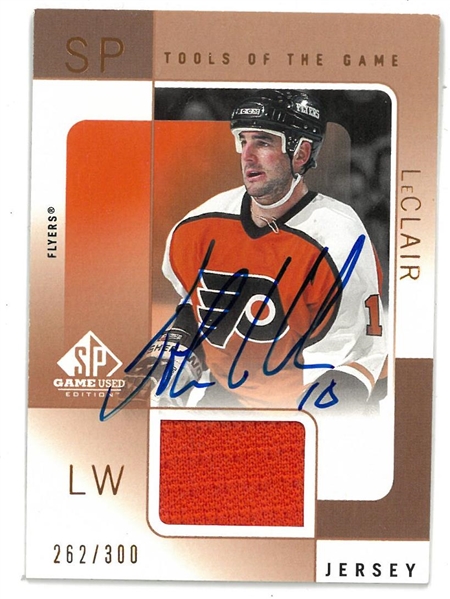 John LeClair Autographed Upper Deck SP Game Used
