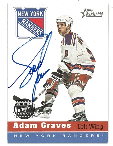 Adam Graves Autographed Topps Heritage