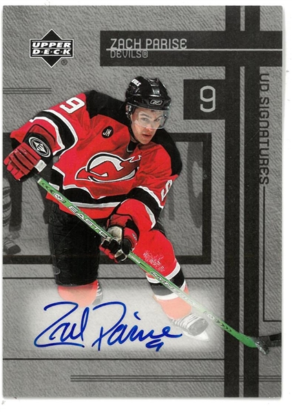 Zach Parise Autographed Upper Deck Signatures