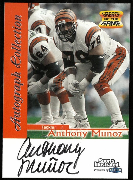 Anthony Munoz Autographed Fleer Greats of the Game