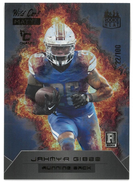Jahmyr Gibbs #22/100 Wild Card Rookie Card