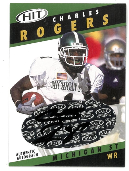 Charles Rogers Autographed Sage Hit