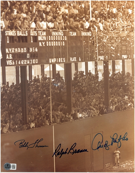 Bobby Thomson, Ralph Branca & Andy Pafko Autographed 11x14