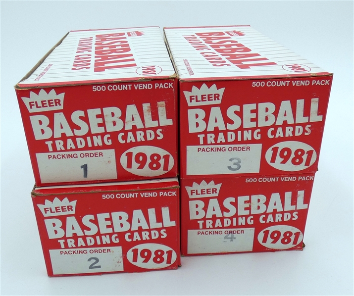 1981 Fleer Vending Boxes Lot of 4 #1,2,3,4