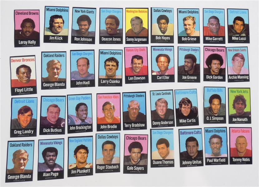 1972 NFLPA Iron Ons Complete Set