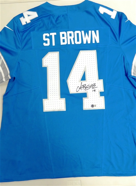 Amon-Ra St. Brown Autographed Detroit Lions Nike Jersey