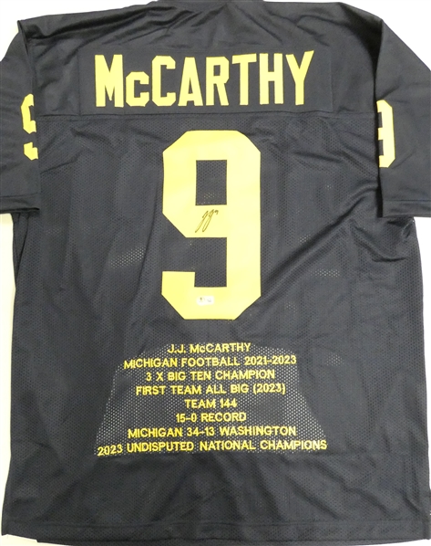 J.J. McCarthy Autographed Michigan Stat Jersey