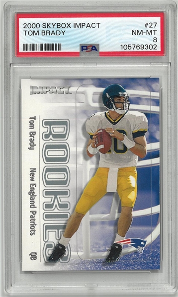 Tom Brady 2000 Skybox Impact PSA 8 Nm-Mt Rookie Card