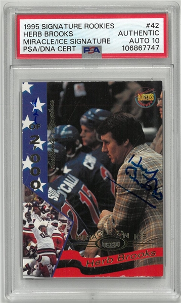 Herb Brooks PSA 10 Autographed 1995 Signature Rookies