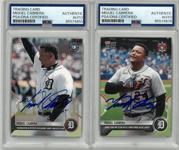 Miguel Cabrera Autographed Cards - 500 HR & 3000 Hit