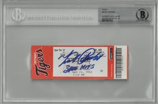 Miguel Cabrera Autographed 3000th Hit Ticket Beckett 10 Auto