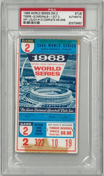 1968 World Series Game 2 Ticket