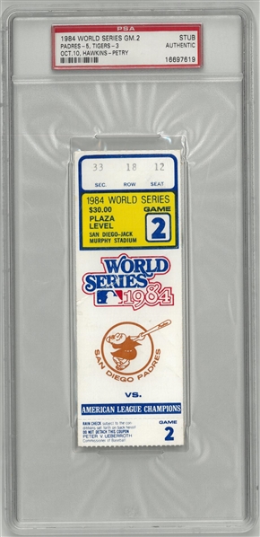 1984 World Series Game 2 Ticket Stub