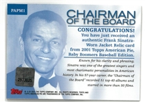 Frank Sinatra 2001 Topps American Pie Jacket Card