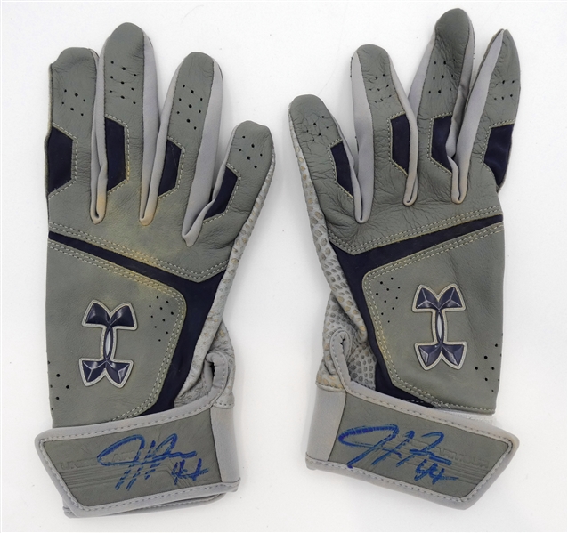 Justyn-Henry Malloy Game Worn Autographed Batting Gloves