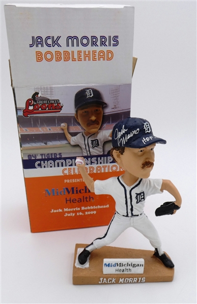 Jack Morris Autographed Fuzzy Mustache Bobblehead